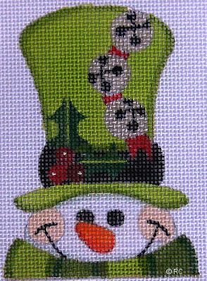 click here to view larger image of Green Hat Snowman (hand painted canvases)