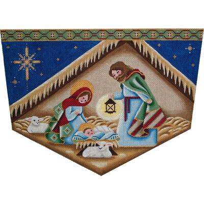click here to view larger image of Nativity Cuff - 18ct (hand painted canvases)