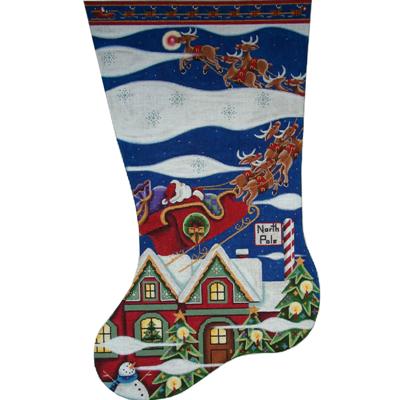 click here to view larger image of Rudolph The Reindeer Stocking - 18ct (hand painted canvases)