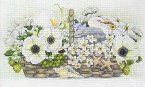 click here to view larger image of Seaside Basket Bouquet (hand painted canvases)