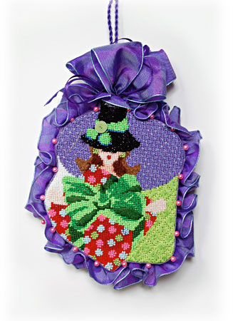 click here to view larger image of Hat Lady Dotted Box w/Stitch Guide (hand painted canvases)