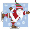 click here to view larger image of Santa on Skates (hand painted canvases)