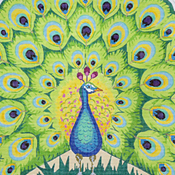 click here to view larger image of Peacock (hand painted canvases)