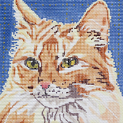 click here to view larger image of Orange/Cream Cat (hand painted canvases)