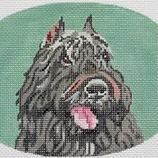 click here to view larger image of Bouvier des Flandres Oval (hand painted canvases)