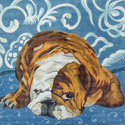 click here to view larger image of Bulldog (hand painted canvases)