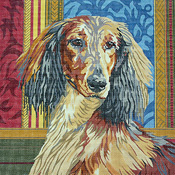 click here to view larger image of Long-Haired Dachshund (hand painted canvases)