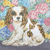 click here to view larger image of King Charles/Flowers (hand painted canvases)