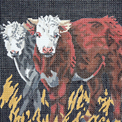 click here to view larger image of Three Cows (hand painted canvases)