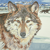 click here to view larger image of The Wolf (hand painted canvases)