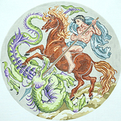 click here to view larger image of St. George & Dragon (hand painted canvases)