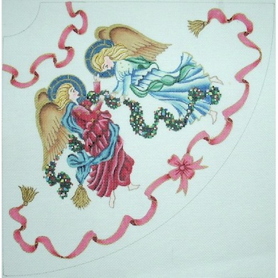 click here to view larger image of Angel Tree Skirt Panel 1 (hand painted canvases)