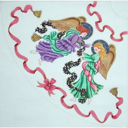 click here to view larger image of Angel Tree Skirt Panel 2 (hand painted canvases)