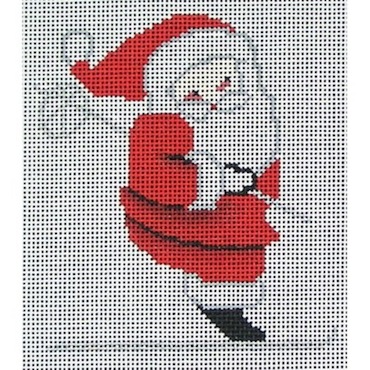 click here to view larger image of Skiing Santa Ornament (hand painted canvases)
