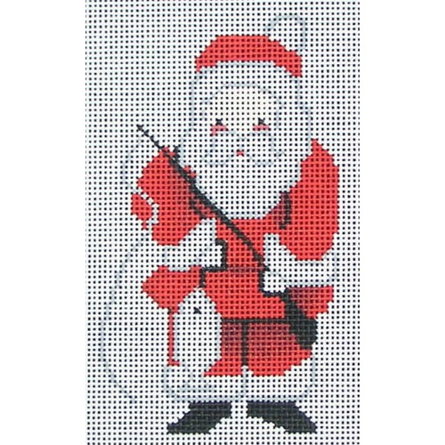 click here to view larger image of Fishing Santa Ornament (hand painted canvases)