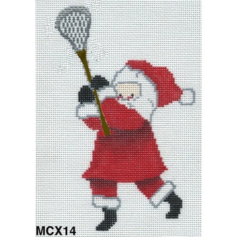 click here to view larger image of Lacrosse Santa Ornament (hand painted canvases)