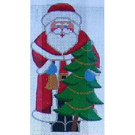 click here to view larger image of Red Santa w/ Tree  (hand painted canvases)