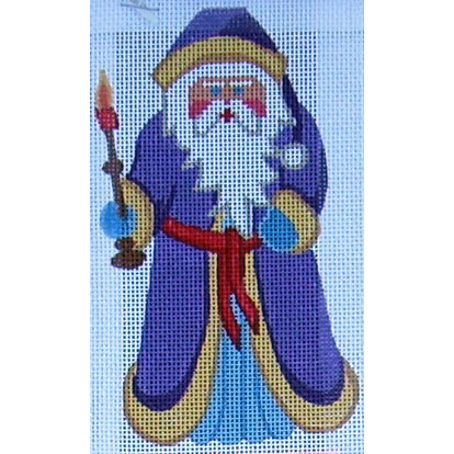 click here to view larger image of Purple Santa w/ Candle (hand painted canvases)