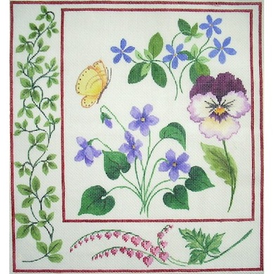 click here to view larger image of Botanical Pansy (hand painted canvases)
