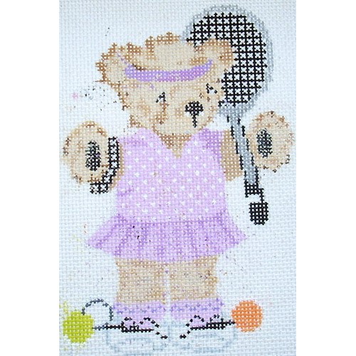 click here to view larger image of Tennis Girl Teddy Bear (hand painted canvases)