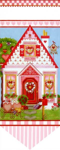 click here to view larger image of Valentine House Banner (hand painted canvases)