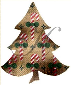 click here to view larger image of Candy Canes on a Tree (hand painted canvases)