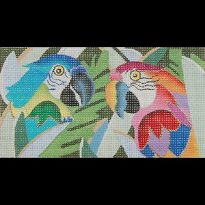 click here to view larger image of Jeweled Parrots (hand painted canvases)