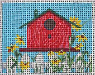 click here to view larger image of Red Birdhouse (hand painted canvases)