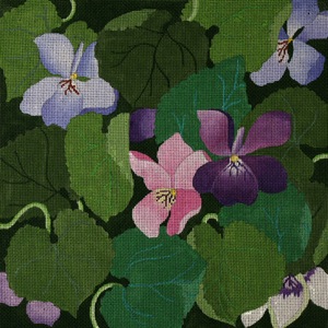 click here to view larger image of Giant Violets (hand painted canvases)