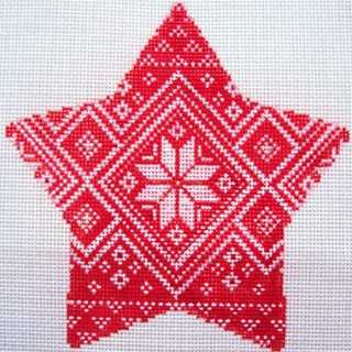 click here to view larger image of Nordic Star Pattern  Xmas Star (hand painted canvases)