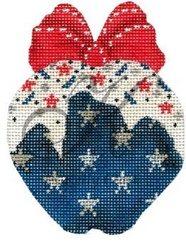 click here to view larger image of Navy Stars-n-Sprinkles  Apple (hand painted canvases)