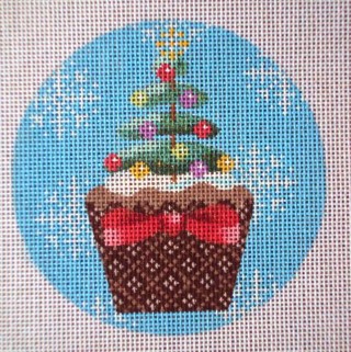 click here to view larger image of Christmas Cupcake Xmas Tree (hand painted canvases)