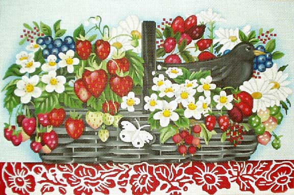 click here to view larger image of Berry Basket (hand painted canvases)