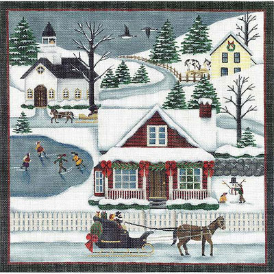 click here to view larger image of Winter Scene  (hand painted canvases)