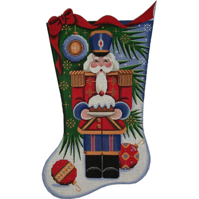 click here to view larger image of Nut Cracker Stocking - 18ct (hand painted canvases)