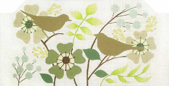 click here to view larger image of Brown Bird Garden Purse (hand painted canvases)
