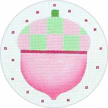 click here to view larger image of Pink Acorn Ornament (hand painted canvases)