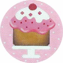 click here to view larger image of Pink Pudding Ornament (hand painted canvases)