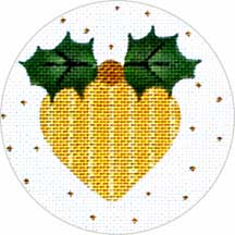 click here to view larger image of Gold Heart Ornament (hand painted canvases)