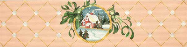 click here to view larger image of Pink Scene Ornament (hand painted canvases)