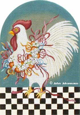 click here to view larger image of Ribbon Chicken (hand painted canvases)