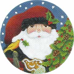 click here to view larger image of Wild Wood Santa Ornament (hand painted canvases)