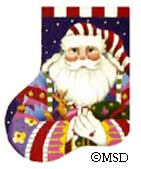 click here to view larger image of Nordic Claus Mini Sock (hand painted canvases)