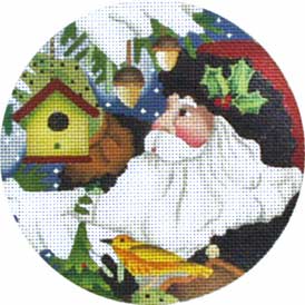 click here to view larger image of Wild Wood Santa Ornament (hand painted canvases)
