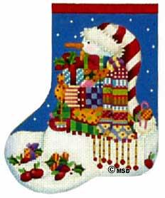 click here to view larger image of Nordic Snowman Mini Sock (hand painted canvases)