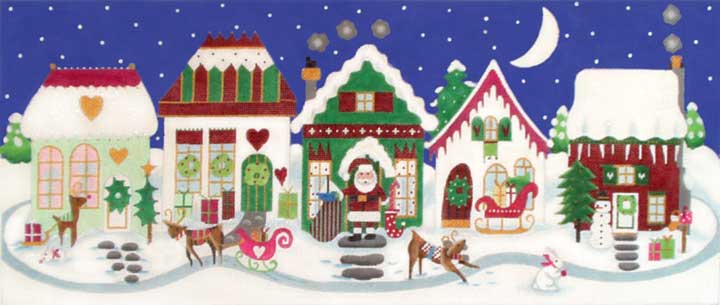 click here to view larger image of Christmas Village (hand painted canvases)