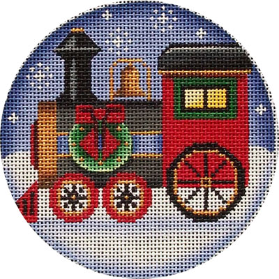 click here to view larger image of Christmas Train Ornament (hand painted canvases)