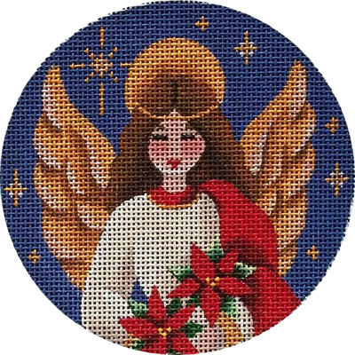 click here to view larger image of Poinsettia Angel (hand painted canvases)