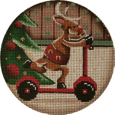 click here to view larger image of Reindeer Scootering (hand painted canvases)