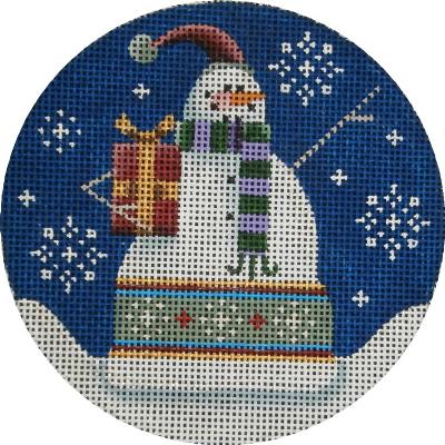 click here to view larger image of Snowman Gifts Ornament (hand painted canvases)